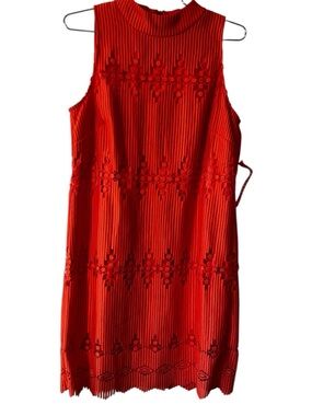 Alex Marie Coral Crochet Eyelet Lace Shift Dress Sleeveless Size 6